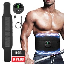 Ems Electric Abdominal Body Slimming Belt Smart Abdomen Muscle Stimulato... - $36.99