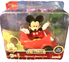 MICKEY MOUSE CLUB HOUSE SPORTS CAR WUTH REAL ROLLING WHEELS - $14.73