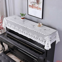 78x35&quot; White Piano Anti-Dust Cover Dust Flower Fabric Cloth Piano Towel - £21.71 GBP