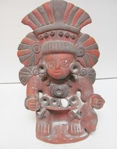 Mexico Columbia Peru Terra Cotta Clay Pottery Figure Statue 11&#39;Tx8&quot;Wx5&quot;D Vintage - £87.08 GBP
