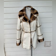 VTG 90 2000 Bebe y2k Coat Jacket Shaggy Faux Fur Shearling Penny Animal ... - $1,924.08 MXN