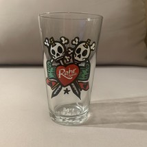 Rahr &amp; Sons Brewery Beer Glass Skull Heart Sword Fort Worth Texas - £9.74 GBP