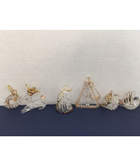 Vintage spun glass Christmas ornament 6 piece lot birds bell deer candle... - $19.75