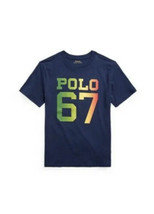 Ralph Lauren Classic Fit T-Shirt Men&#39;s SZ M Polo 67 Graphic Navy Blue - £32.61 GBP