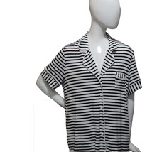 Alfani Ladies Size Large Short Sleeve Sleep Top (only), White-Black Stripe - £10.76 GBP