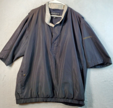 FootJoy Windbreaker Jacket Men Large Black Short Sleeve Pockets 1/4 Button Front - £14.95 GBP