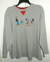 Vintage Disney Mickey &amp; Friends Women&#39;s 18W/20W Gray LS Fleece Pullover Shirt  - £31.87 GBP
