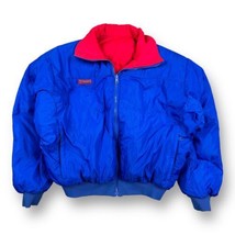 Vintage Columbia Down Jacket Mens Large Blue Red Reversible Radial Sleeve Puffer - £21.82 GBP