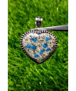Natural K2 Azurite Stone Pendant | 925 Silver Plated Pendant | Statement... - $69.07 CAD