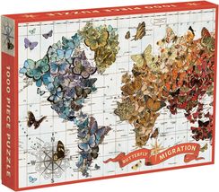Galison Wendy Gold Butterfly Migration 1000 Piece Jigsaw Puzzle for Adul... - $11.07