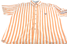 Vintage 90s Castaways Tennessee Volunteers Men&#39;s Shirt Large Orange Striped - $28.50