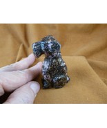 (Y-DOG-AI-720) Pink black FOX WIRE AIREDALE Terrier dog GEMSTONE figurine - €19,93 EUR