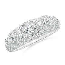 ANGARA Vintage Diamond Floral Anniversary Ring in 14K Gold (HSI2, 0.33 Ctw) - £1,089.61 GBP