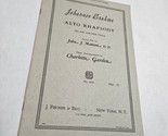 Johannes Brahms Alto Rhapsody Alto Solo with Male Chorus Songbook - £5.51 GBP