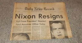 VTG Nixon Resigns August 1974 News Paper Daily New Record Harrisonburg Va - $19.99