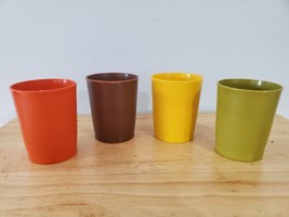 Vintage Tupperware Cups set of 4 Harvest Colors 8 oz Lot of 4 - £13.32 GBP