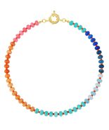 Boho Colorful Bead Choker Necklace for Women Natural Stone Handmade Jewelry - $22.99