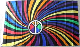 Peace Sign And Rainbow Colors Cool Anti War Colorful Polyester Flag 3 X 5 Feet - £11.90 GBP