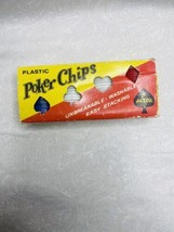 1950&#39;s Vintage ASTOR POKER CHIPS Plastic No. 39/1005 , RED WHITE &amp; BLUE-... - $4.51