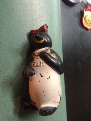 millie penguin salt pepper shaker vintage figural plastic 3.5&quot; tall  - $9.99