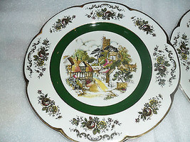 Pair of dinner plates  in Ascot-Village Pattern by Wood &amp; Sons 10 1/2&quot;[DL18] - £55.38 GBP