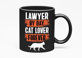 Make Your Mark Design Lawyer Cat Lover, Black 11oz Ceramic Mug - £17.36 GBP+