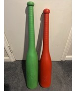 Plastic Ball Bat Red/green Vintage Empire Blow Mold 1972 Large Big Fat B... - $1,222.90 MXN
