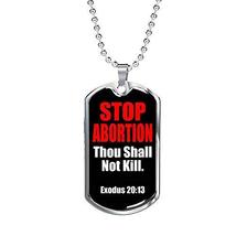 Express Your Love Gifts Thou Shall Not Kill Prolife Dog Tag Engraved Stainless S - £46.93 GBP