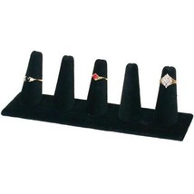 Black Velvet 5 Ring Finger Jewelry Holder Showcase Display - £9.21 GBP
