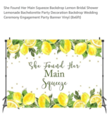 Mocsicka She Found Her Main Squeeze Backdrop Lemon Bridal Shower Lemonad... - $374.05 MXN