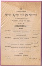 Vintage 1889 Alpha Kappa &amp; Psi Gamma Literary Societies 4 1/2&quot; x 7 1/4&quot; - $2.74