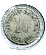 1902 G German Empire 10 Pfennig Coin - €2,55 EUR