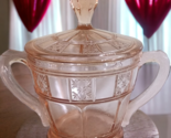 Doric Pink Depression Two Handle Glass Sugar Bowl &amp; Lid Jeannette Glass ... - $18.99