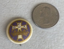 VTG C .D. of A Catholic Daughters of America Pin Back Cross St Louis Button Co - $49.49