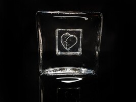 Kosta Boda Art Glass Small Heart Trinket Dish has original sticker 4.25  x 1.75" image 11