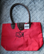 Large Red Waterproof Foldable Tote Bag With Embroidered CSM - $8.59