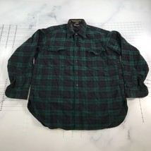 Vintage Pendleton Shirt Mens 17 XL Blue Green Plaid Virgin Wool Button Down - £52.13 GBP