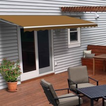 ALEKO Motorized Retractable Patio Awning 12 X 10 Ft Sand Color - £393.27 GBP