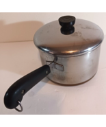 Vintage 1801 REVERE WARE 2 QT SAUCE PAN Pot Copper Clad Bottom w/ Lid USA - £15.58 GBP