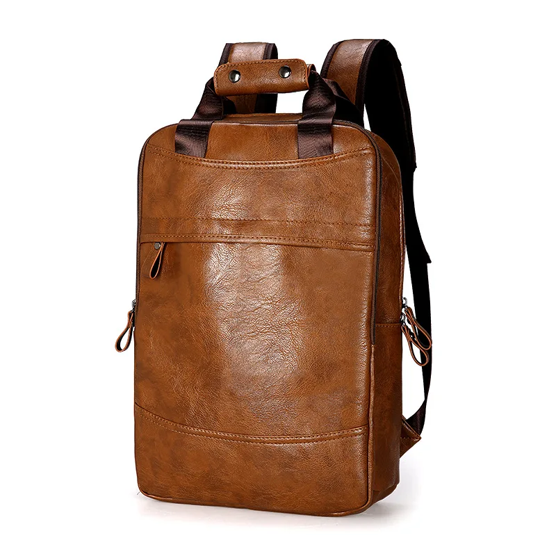 Backpack Leather School Backpacks Bag Fashion Waterproof Travel Bag Casual Leath - £22.91 GBP