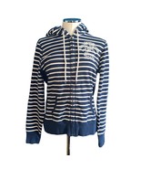 Lucky Brand Navy Blue Striped Zip Up Embroidered Knit Track Hoodie Size ... - £25.79 GBP