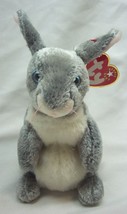 Ty 2000 Beanie Baby Hopper The Gray Bunny Rabbit 7&quot; Bean Bag Stuffed Animal New - £11.87 GBP