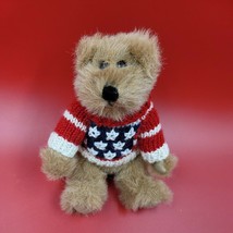 Ganz Moe Bear 1994 CH1403S Red White Blue Sweater 9&quot;  Jointed Vintage - £9.13 GBP