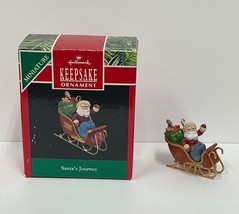 Hallmark Keepsake Christmas Ornament Miniature Santa’s Journey 1990 Sleigh - £7.89 GBP