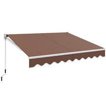10 x 8.2 Feet Retractable Awning with Easy Opening Manual Crank Handle-Brown - C - $4,315.99 MXN