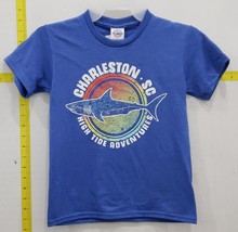 Charleston SC Youth Souvenir &#39;High Tide Adventures&#39; Graphic T-Shirt Blue... - $12.86