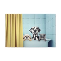 Cute Two Dogs and Cat Canvas Wall Art for Home Decor Ready-to-Hang - £72.57 GBP+