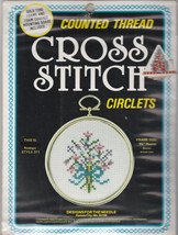 Designs For The Needle Cross Stitch Circlets Style 311  NOSEGAY  PINK - £3.99 GBP