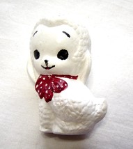  Miniature Ceramic White Lamb with Red Bow - $9.99