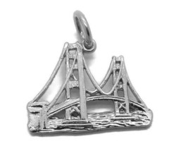 .925 Sterling Silver Golden Gate Bridge Charm Pendant - £15.73 GBP